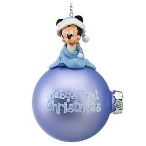 Disney World Park Mickey Mouse Babys First Christmas Ornament  