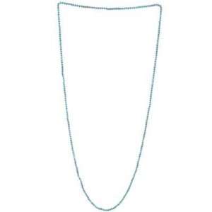 Knotted Bead Necklace in 8x6mm Faceted Rondell Glass Beads   Aqua   82 