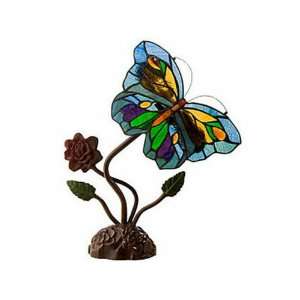   style Butterfly and Red Rose Accent Lamp, Green/Blue: Home Improvement