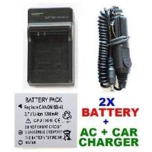  2 Replacement Canon NB 4L Batteries and Battery Charger 