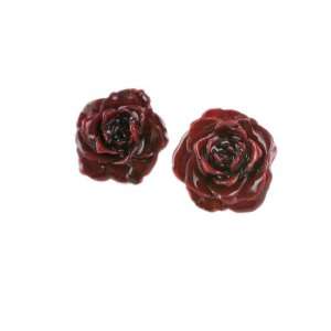  Burgundy Rose Bud Post Earrings The Rose Lady Jewelry