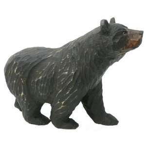  Black Bear Walking Wood Sculpture