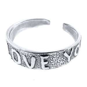  Sterling Silver Toe Ring I Love You Jewelry