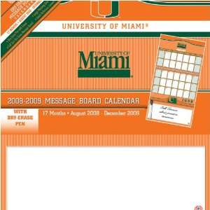  Miami Hurricanes NCAA 17 Month Message Board Calendar 