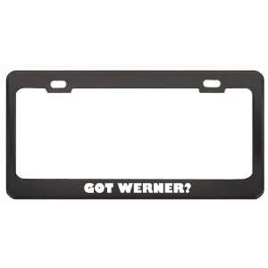 Got Werner? Boy Name Black Metal License Plate Frame Holder Border Tag