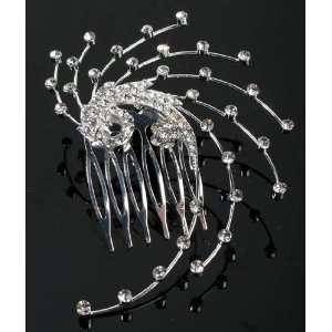   Silver Swirly Hair Comb for Wedding, Prom or Special Occasion: Beauty