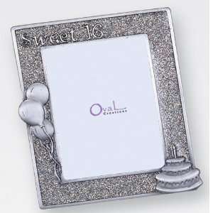  3.5 x 5 Sweet 16 Pewter Picture Frame