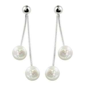  Sterling Silver Coin Pearl Earrings: Katarina: Jewelry