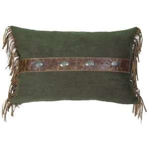   Canyon Raven Suede Fabric and Leather Pillow Sham