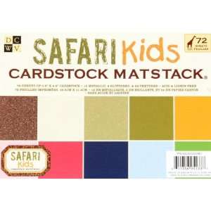  DCWV Safari Kids Cardtock Matstack 6 1/2 X 4 1/2 By The 