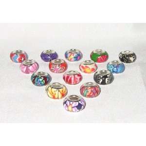 Set of Five (5) Different Assorted Polymer Clay Charms with Creative 