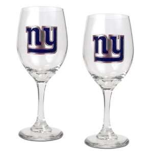  New York Giants NY Set of 2 Wine Glasses Sports 