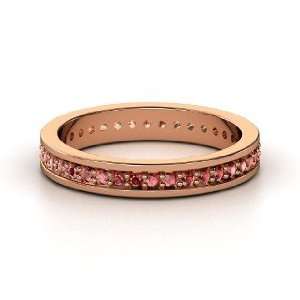    Brianna Eternity Band, 14K Rose Gold Ring with Red Garnet Jewelry
