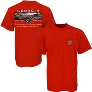   NCAA Georgia Bulldogs Red Friends Stadium T shirt: Sports & Outdoors