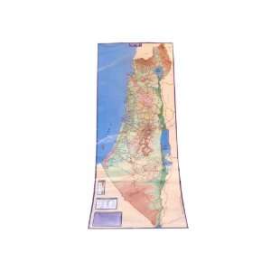   cm. Multicolor Laminated Map of Israel in Hebrew 
