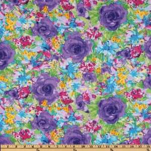   Wide Flirtation Roses Lilac Fabric By The Yard Arts, Crafts & Sewing