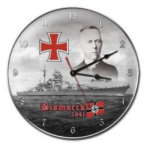  Bismarck Vintage Metal Clock German Military Ship