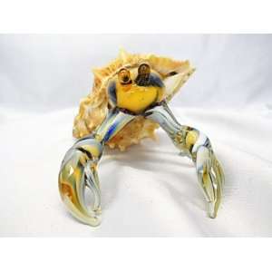   Blue Spotted Hermit Crab Figurine with a Natural Shell: Home & Kitchen