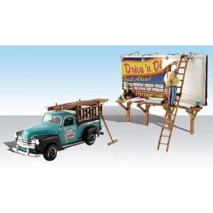  HO Autoscene Sign Slingers w/Pickup Truck & Figures Toys & Games
