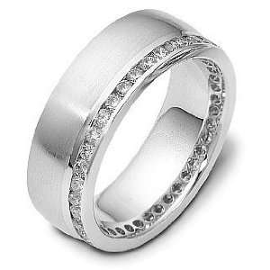   Karat White Gold 38 Diamond Unique Eternity Band Ring   8.25 Jewelry