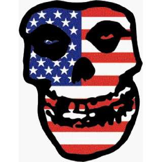  The Misfits   Crimson Ghost Skull with American / USA Flag 