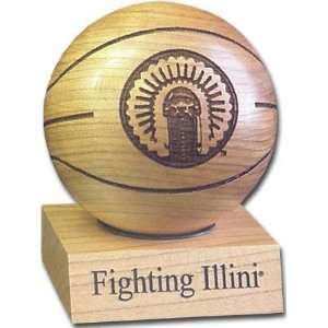  Illinois Chief Laser Engraved Wood Basketball Sports 