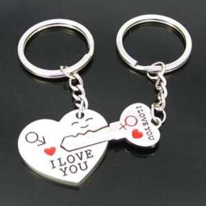 Love You Key and Heart Lock Couple Keychain C014  