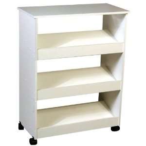 Set of 3 Stackable Shoe Racks with Casters White 4216 11WH 