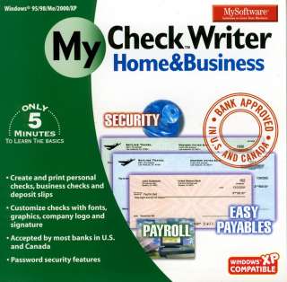 MY SOFTWARE   CHECK WRITER * PC OFFICE * BRAND NEW 798936824516  