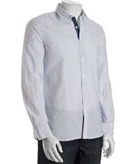 Paul Smith PS sky blue cotton striped cotton button front shirt