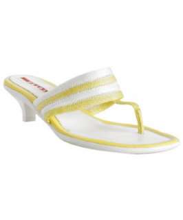 Prada Sport yellow stripe kitten heel thong sandals   up to 70 