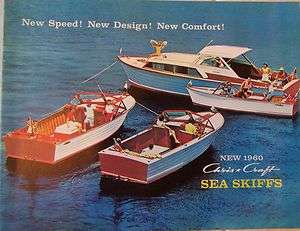 Chris Craft Sea Skiffs 1960 Catalog Brochure Wood Boat NOS Old Dealer 