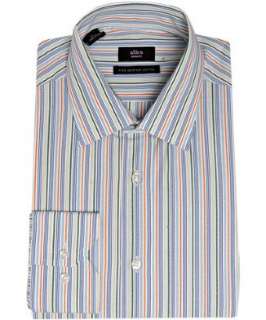 Alara blue rainbow striped slim fit dress shirt   