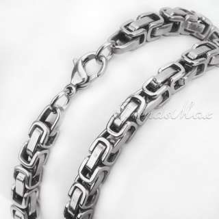 Mens Stainless Steel Byzantine Necklace Chain Silver Tone KN03  