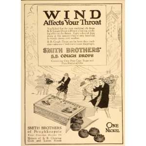  1916 Vintage Ad Smith Brothers S.B. Cough Drops Box 