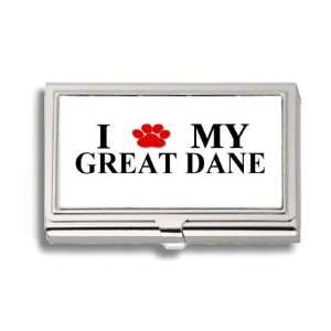  Great Dane Paw Love My Dog Business Card Holder Metal Case 