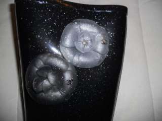 CHANEL Camellia Flower Sparkle Rainboot Rain Boots Black 40 EU / 10 US 