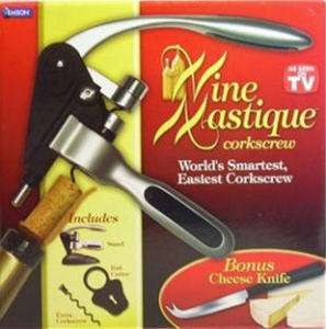 Wine Mastique Corkscrew w/ Foil Cutter and Cheese Knife  