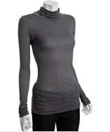 Rebecca Beeson coal jersey ruched turtleneck top style# 315284802