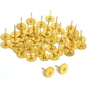  Button Flat Earring 50 Gold Filled Beading Parts