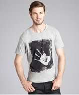 Paul Smith grey cotton jersey handprint graphic t shirt style 