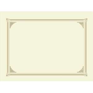 Gold Foil Stamped Certificate/Document Cover, 80# Linen, Letter, Ivory 