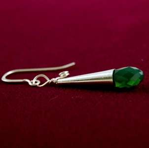 Green Opal SWAROVSKI CRYSTAL BRIOLETTE & Cone EARRINGS