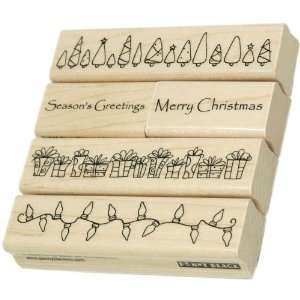  Penny Black Rubber Stamp Set 4X4 Christmas Time Arts 