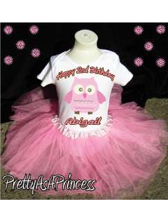 BIRTHDAY PINK OWL TUTU OUTFIT LIGHT PINK DRESS AGES 1 5  