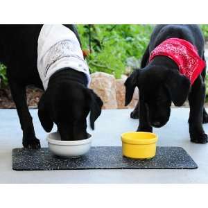 Recycled Rubber Pet Bowl Mat. Made 100% in the U.S.A. Easy clean up 
