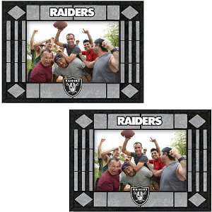   Raiders Art Glass Horizontal Frames   Set of 2: Sports & Outdoors