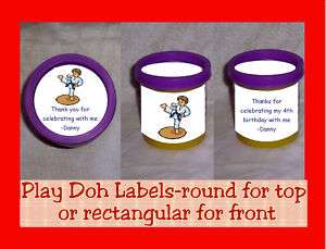 Martial Art Karate Birthday Party Favor Play Doh Labels  