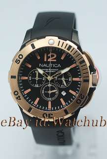   2011 NAUTICA MENS BFD 101 ROSE GOLD RING CHRONOGRAPH 330FT/100M WATCH
