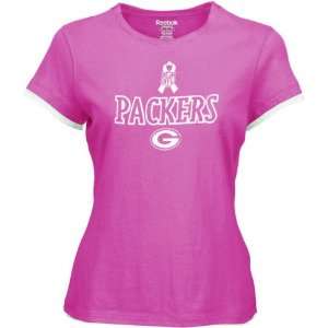 : Green Bay Packers Womens T Shirt: Reebok NFL Womens Breast Cancer 